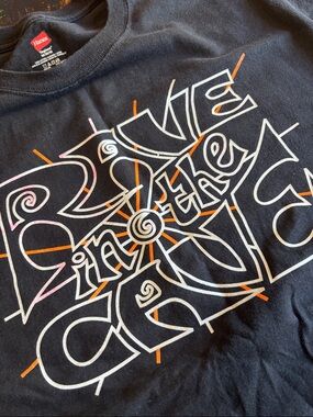 Hanes Black Graphic "Rave in the Cave" Short Sleeve Tee